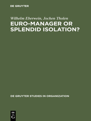cover image of Euro-Manager or Splendid Isolation?